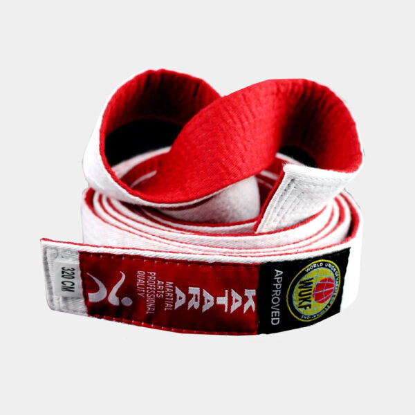 Red and White Double Sided Competition Belt - ESKA - Eastern Shotokan ...